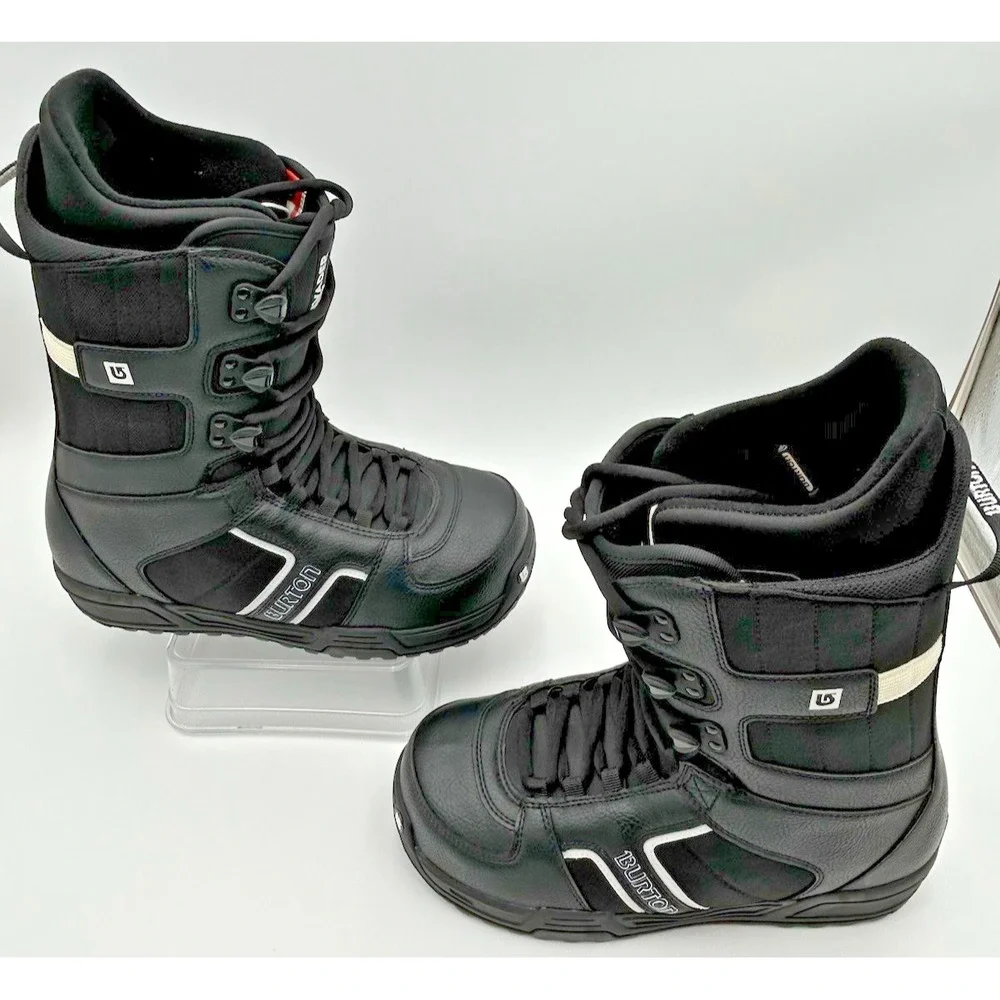 Burton Invader Imprint Snowboard Boots Mens Size 9M Linered Black White NEW